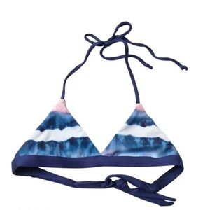 NWT  Splendid Tie Dye Reversible Halter  Bralette Bikini top Size 12